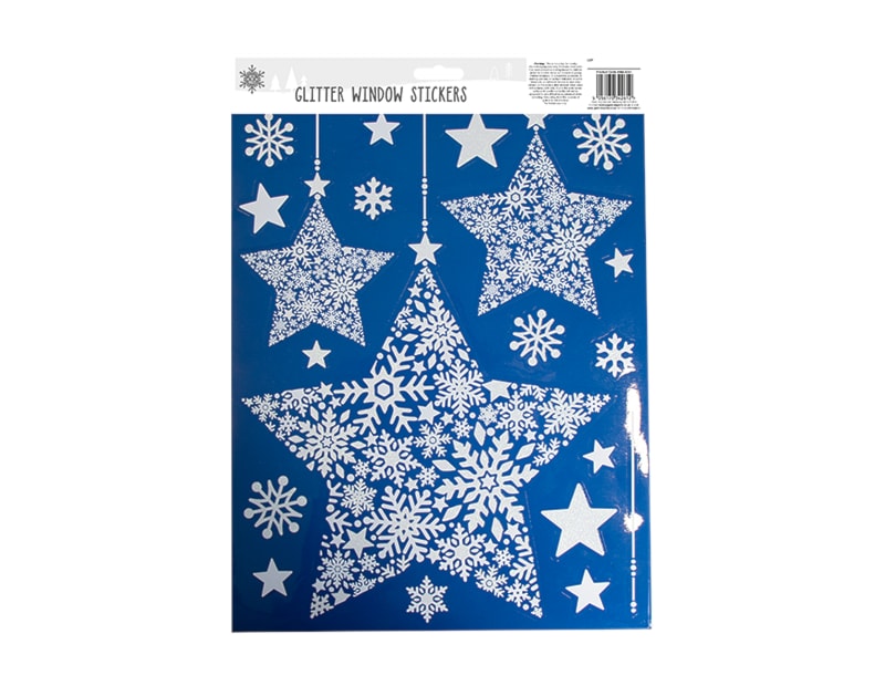 Wholesale Xmas White Glitter Window Stickers | Bulk Buy Christmas Decorations christmas window stickers wholesale distributors