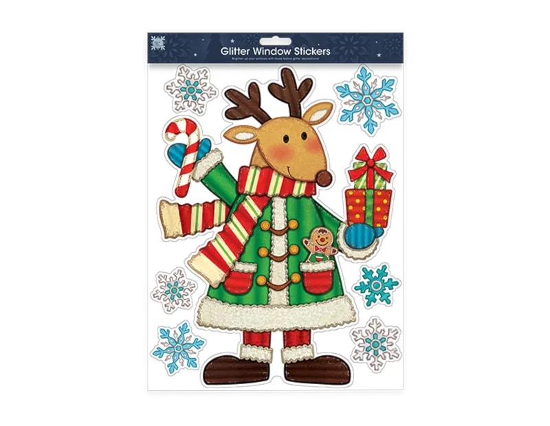 Wholesale Xmas Figures Glitter Finish Window Stickers | Bulk Buy Christmasa Wholesale Xmas Figures Glitter Finish Window Stickers | Bulk Buy Christmasa