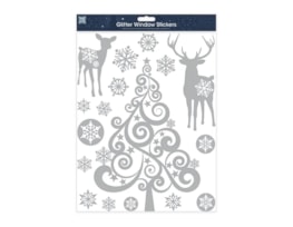 Wholesale Xmas Silver Glitter Window Stickers | Bulk Buy Christmas Decorations Wholesale Xmas Silver Glitter Window Stickers | Bulk Buy Christmas Decorations