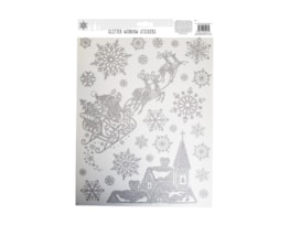Wholesale Xmas Silver Glitter Window Stickers | Bulk Buy Christmas Decorations wholesale christmas window stickers bulk