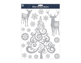 Wholesale Xmas Silver Glitter Window Stickers | Bulk Buy Christmas Decorations Wholesale Xmas Silver Glitter Window Stickers | Bulk Buy Christmas Decorations