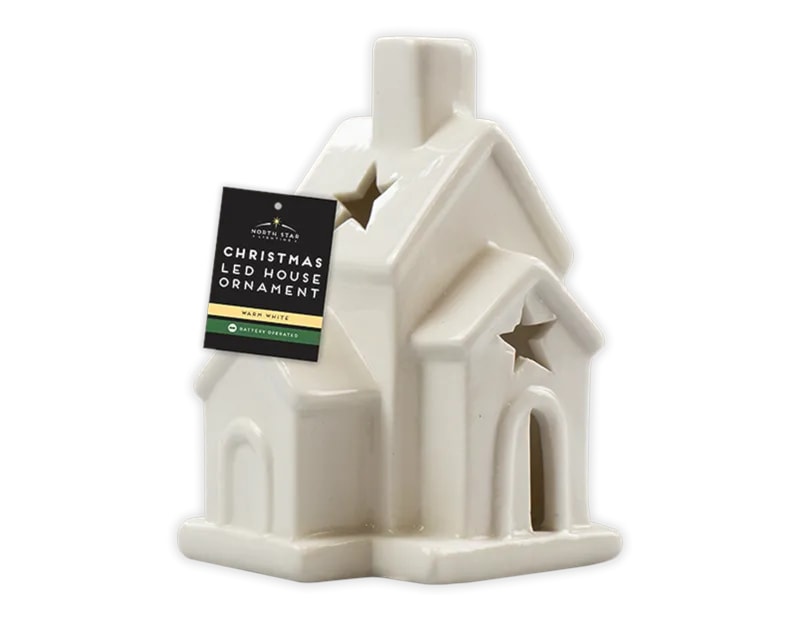 Wholesale Ceramic LED House Ornament | Bulk Buy Christmas Ornaments