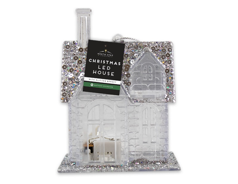 Wholesale Glitter House LED Decoration | Bulk Buy Christmas Ornaments Bulk Buy Christmas Decorations