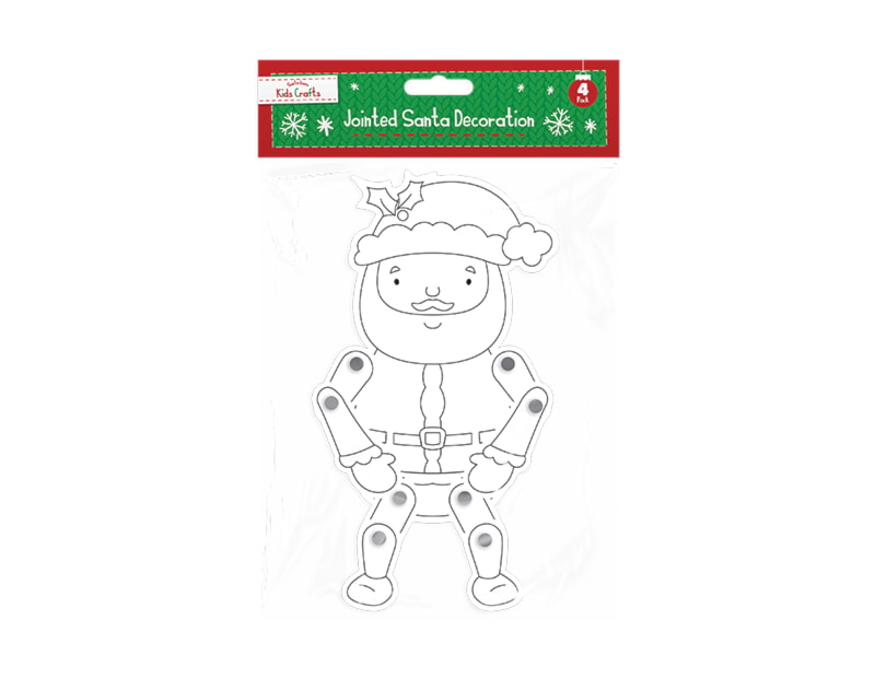 Wholesale Christmas Jointed Card Decorations 4pk Wholesale Christmas Jointed Card Decorations 4pk
