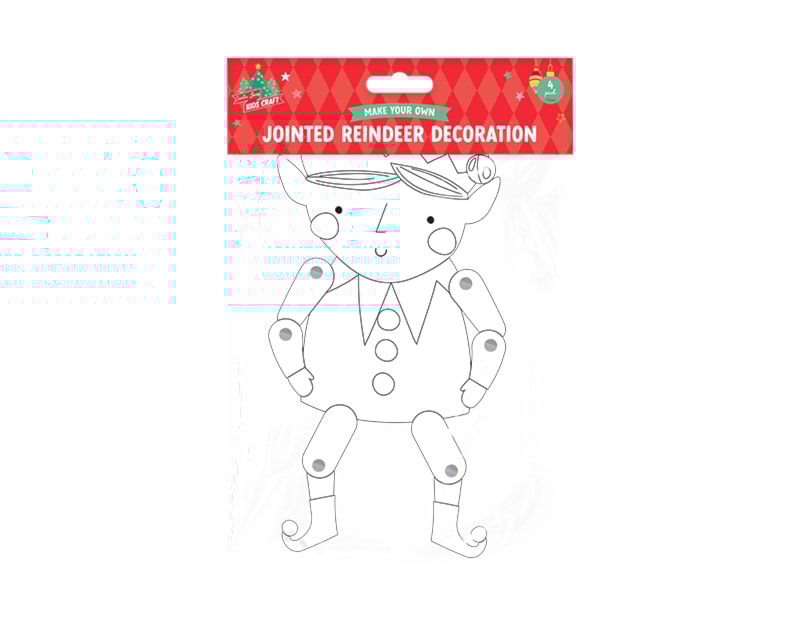 Wholesale Christmas Jointed Card Decorations 4pk Wholesale Christmas Jointed Card Decorations 4pk