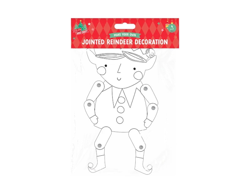 Wholesale Christmas Jointed Card Decorations 4pk