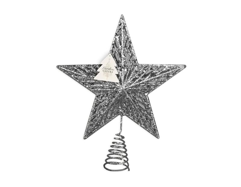 Wholesale Silver Glitter Star Tree Topper Wholesale Silver Glitter Star Tree Topper