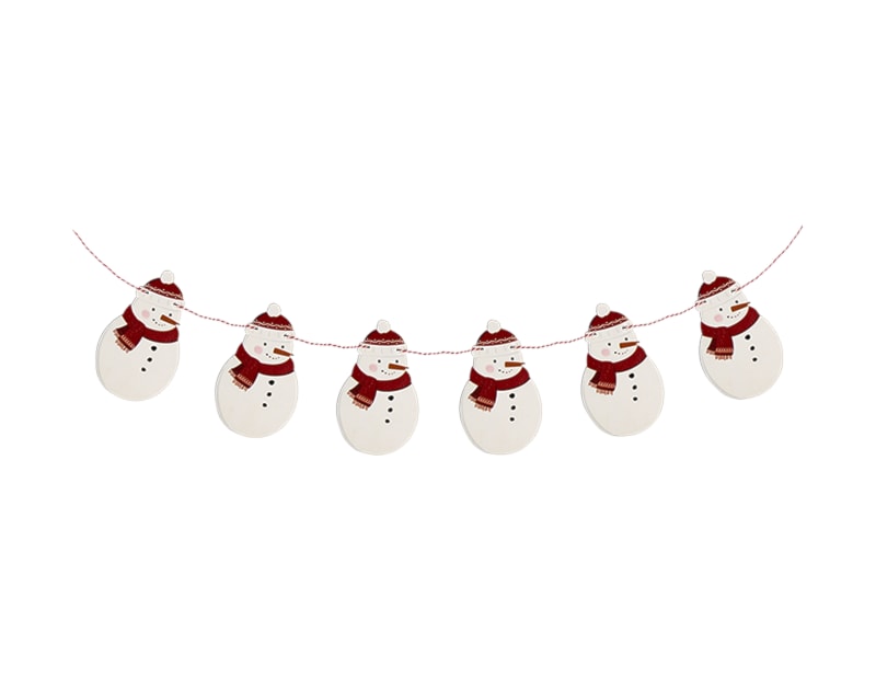 Wholesale Wooden Snowman Bunting | Bulk Buy Christmas Partyware wholesale Christmas partyware