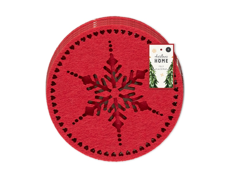 Wholesale Felt Laser Cut Placemats | Bulk Buy Christmas Homeware Wholesale Christmas Home