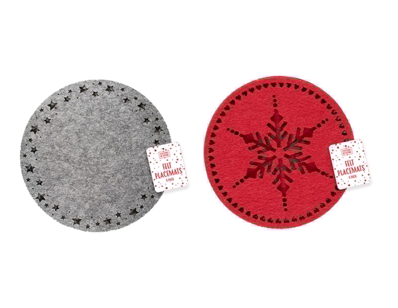Wholesale Felt Laser Cut Placemats | Bulk Buy Christmas Homeware Wholesale Christmas Placemats