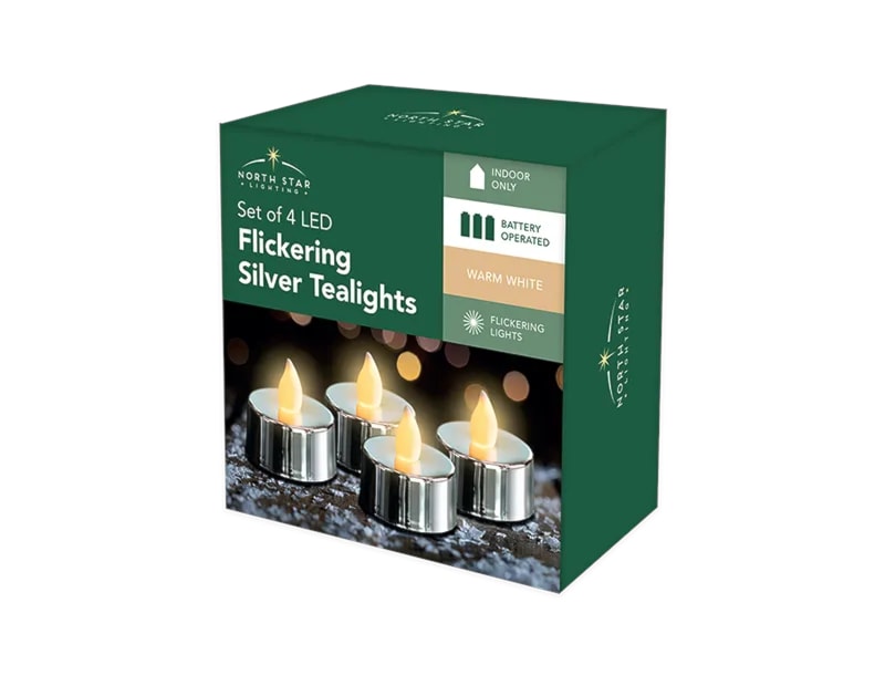 Wholesale LED Metallic Flickering Tea Lights | Bulk Buy Christmas Decorations Wholesale LED Metallic Flickering Tea Lights | Bulk Buy Christmas Decorations