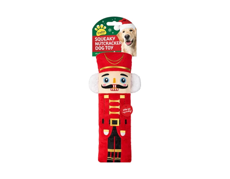 Wholesale Small Squeaking plush nutcracker | wholesale christmas dog toys