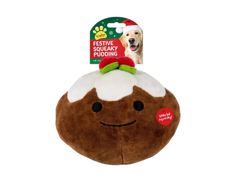 Wholesale Small Squeaking Plush Christmas Pudding | Bulk Buy Dog Toys