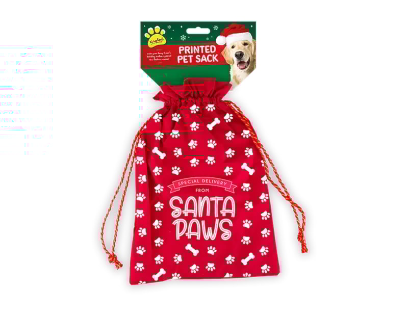 Wholesale Printed Pet Christmas Sack | christmas dog toys wholesale uk