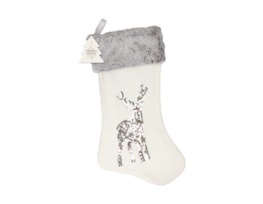 Wholesale Sequin Reindeer Faux Fur Stocking | Bulk Buy Christmas Stockings Bulk Buy Christmas Stockings