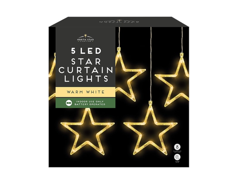 Wholesale 5 LED star curtain Lights - Battery operated christmas lights wholesalers