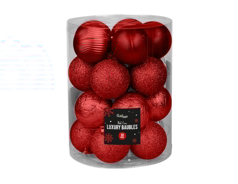 Wholesale Red Luxury Assorted Pattern Baubles | Bulk Buy Christmas Decorations christmas decoration wholesale