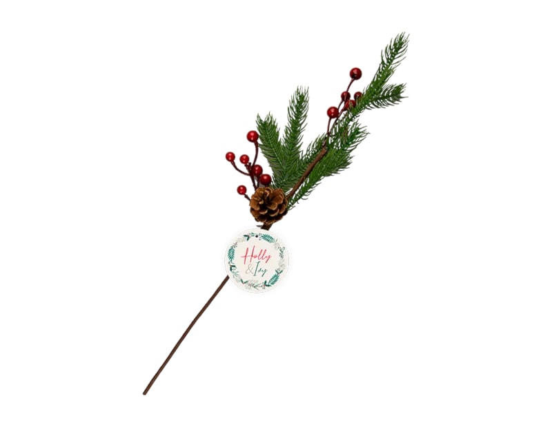 Wholesale Artificial Berry/ Pine Cone Branch 58cm