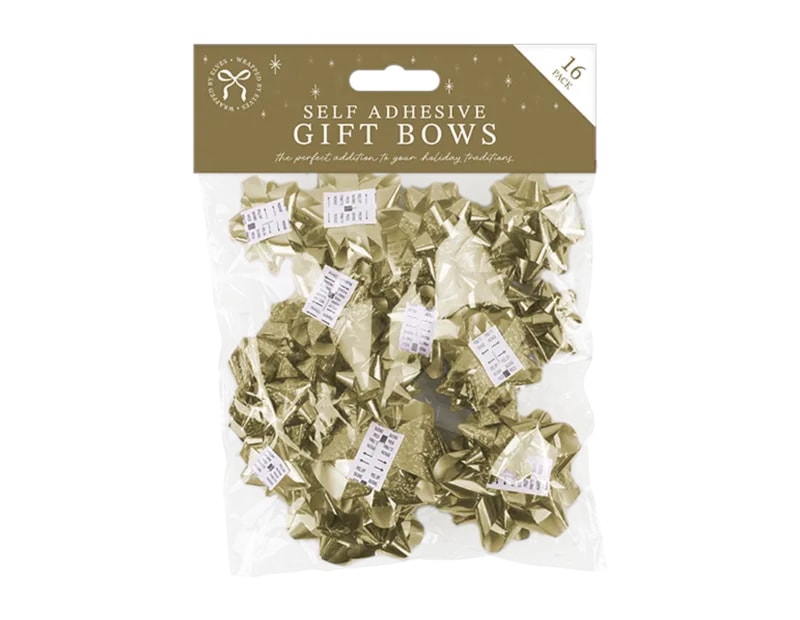 Wholesale Christmas Metallic gift bows 16pk | Gem import Ltd