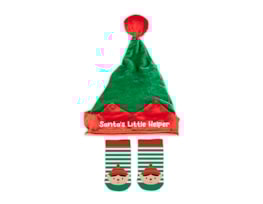 Wholesale Santa's Little Helper Hat & Sock Set Wholesale Santa's Little Helper Hat & Sock Set