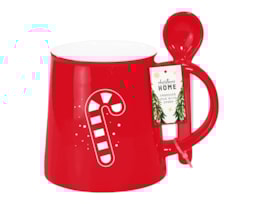 Wholesale Christmas Embossed Mug with Spoon Wholesale Christmas Embossed Mug with Spoon