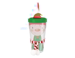 Wholesale Festive Re-usable Plastic Cup with Straw Wholesale Festive Re-usable Plastic Cup with Straw