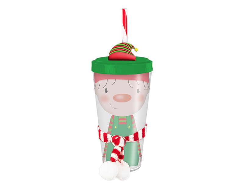 Wholesale Festive Re-usable Plastic Cup with Straw Wholesale Festive Re-usable Plastic Cup with Straw