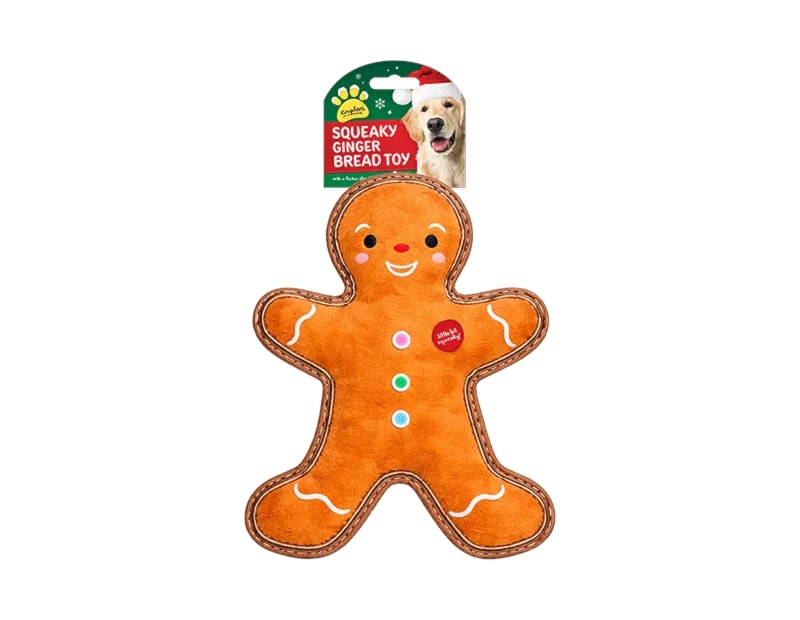 Wholesale Christmas Pet Gingerbread Squeaky Toy
