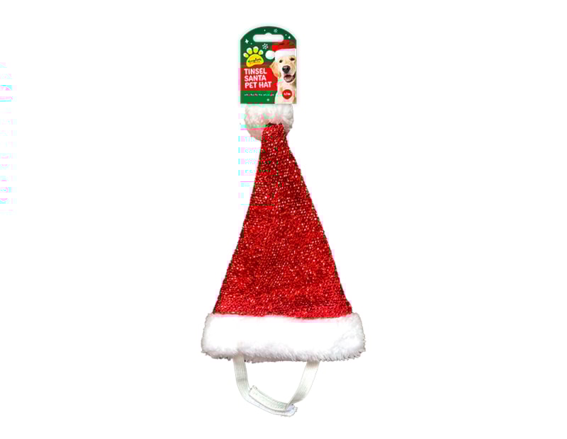 Wholesale Christmas Pet Tinsel Santa Hat Wholesale Christmas Pet Tinsel Santa Hat