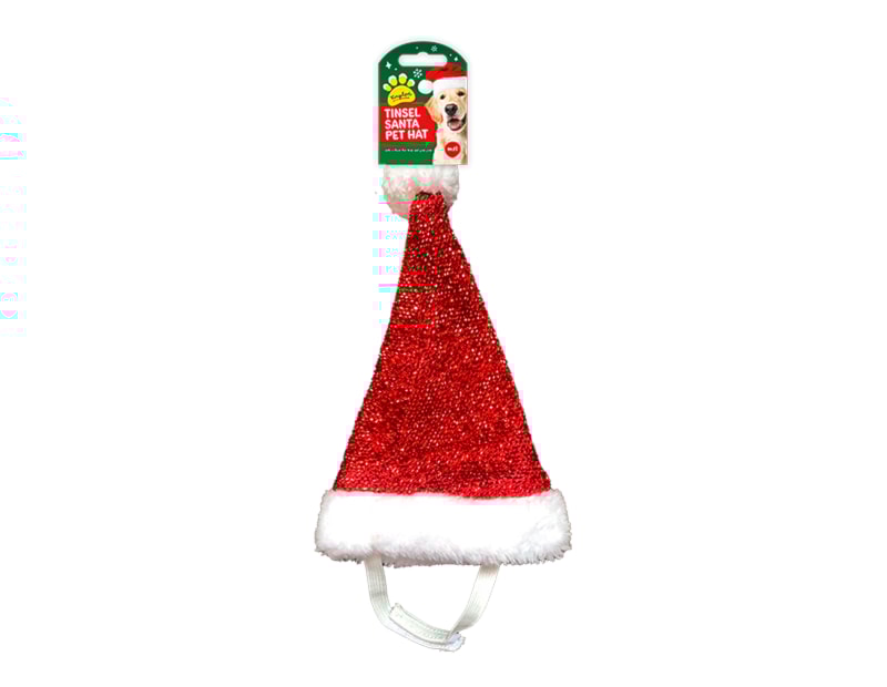 Wholesale Christmas Pet Tinsel Santa Hat Wholesale Christmas Pet Tinsel Santa Hat