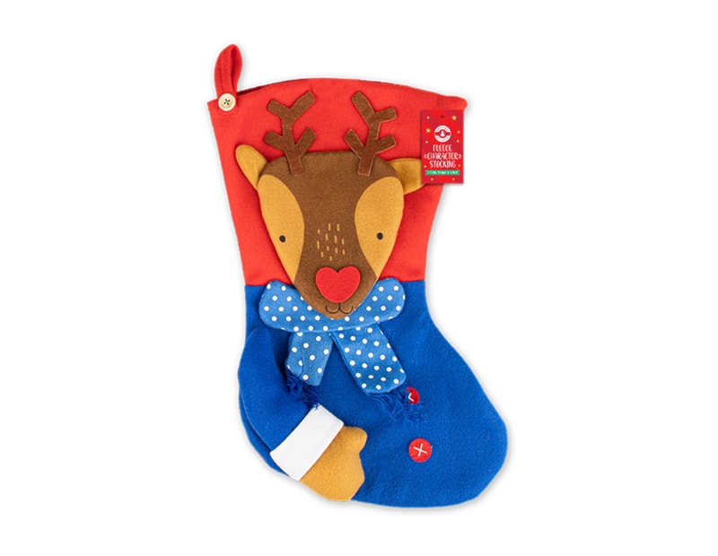 Wholesale Fleece Stocking with 3D Character Wholesale Fleece Stocking with 3D Character