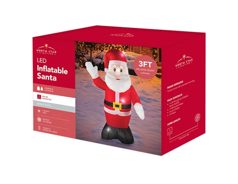 Wholesale Inflatable LED Santa 90cm Wholesale Inflatable LED Santa 90cm