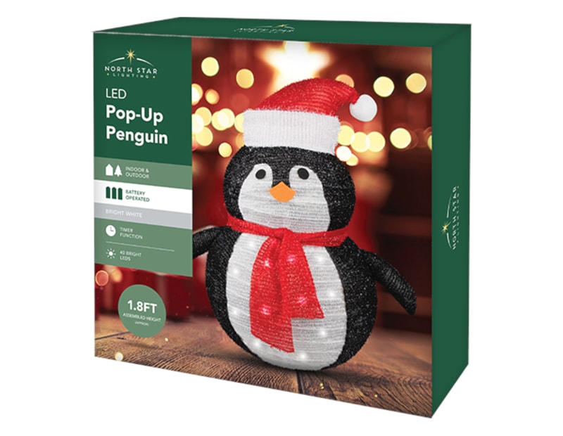 Wholesale Pop-Up 40 LED Penguin 55cm x 60cm