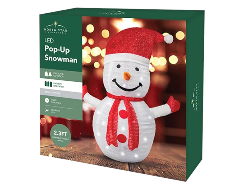 Wholesale Pop-Up 40 LED Snowman 60cm x 70cm