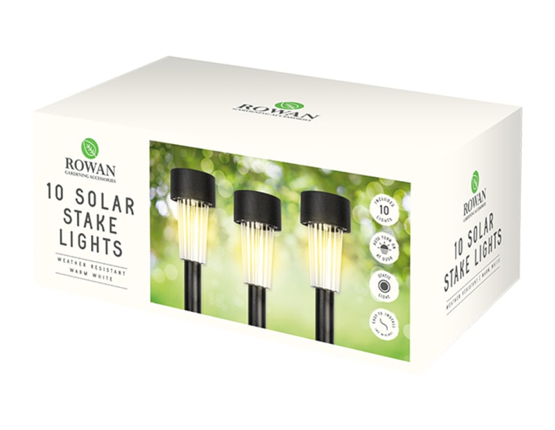 Wholesale 10 solar black stake lights warm white | Gem imports Ltd Wholesale 10 solar black stake lights warm white | Gem imports Ltd