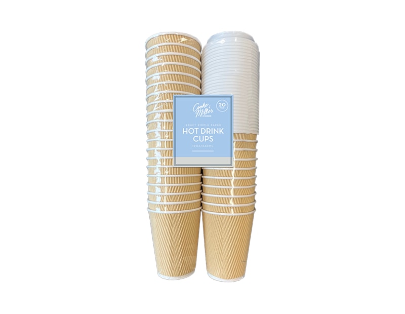 Wholesale 12 OZ Ripple Coffee Cups And Lids 20PK Wholesale 12 OZ Ripple Coffee Cups And Lids 20PK