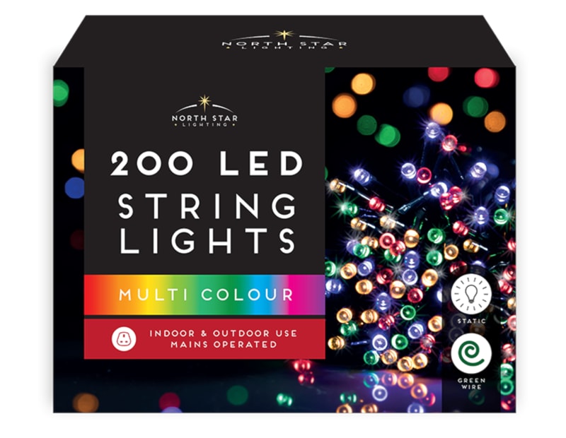 Wholesale 200 Led Mains Operated Christmas Lights - Multicoloured Wholesale 200 Led Mains Operated Christmas Lights - Multicoloured