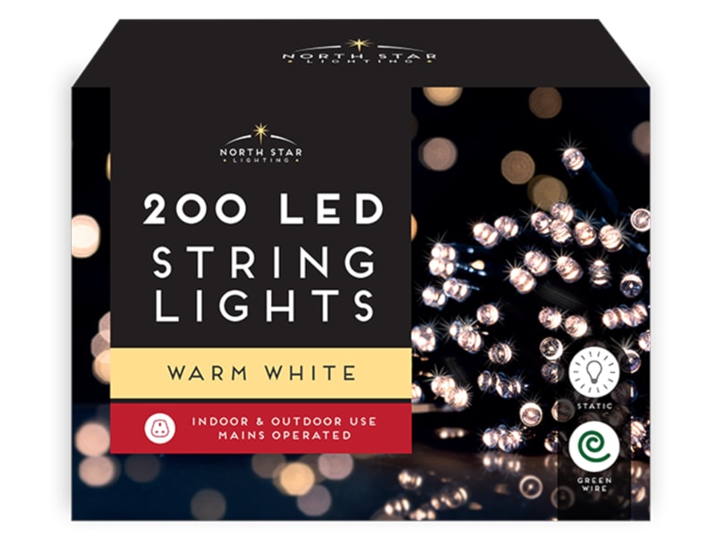 Wholesale 200 Led Mains Operated Christmas Lights - Warm White Wholesale 200 Led Mains Operated Christmas Lights - Warm White