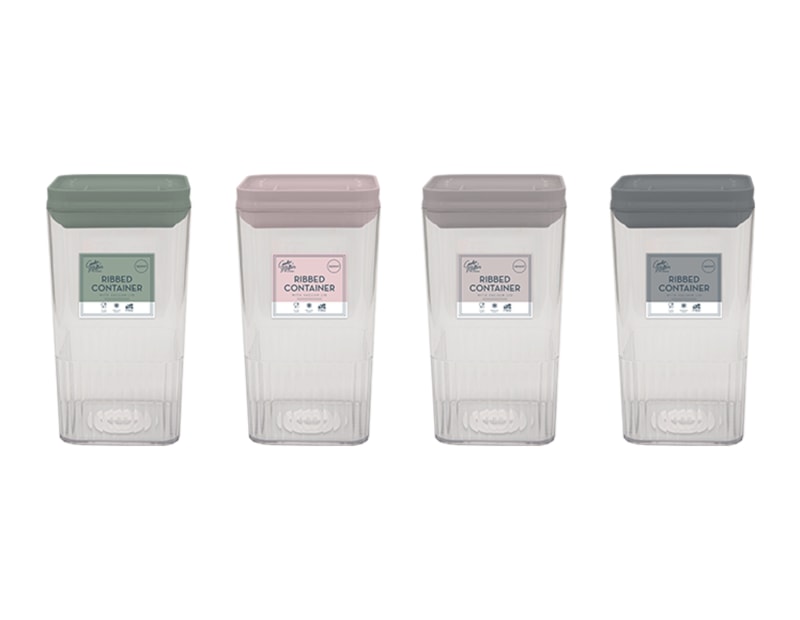 Wholesale Natural Ribbed Container with Vacuum Lid 1300ml Wholesale Natural Ribbed Container with Vacuum Lid 1300ml