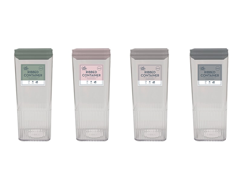 Wholesale Natural Ribbed Container with Vacuum Lid 1800ml Wholesale Natural Ribbed Container with Vacuum Lid 1800ml