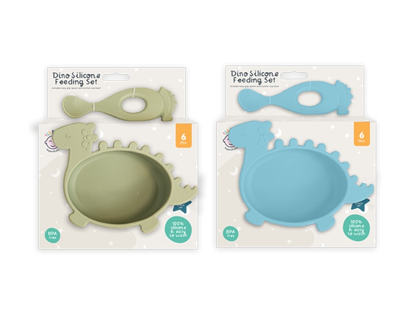 Wholesale Dino Silicone Feeding Set Wholesale Dino Silicone Feeding Set