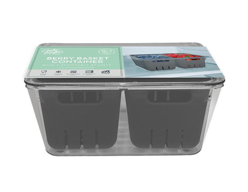Wholesale Berry Basket Container with 2 Removeable Baskets Wholesale Berry Basket Container with 2 Removeable Baskets