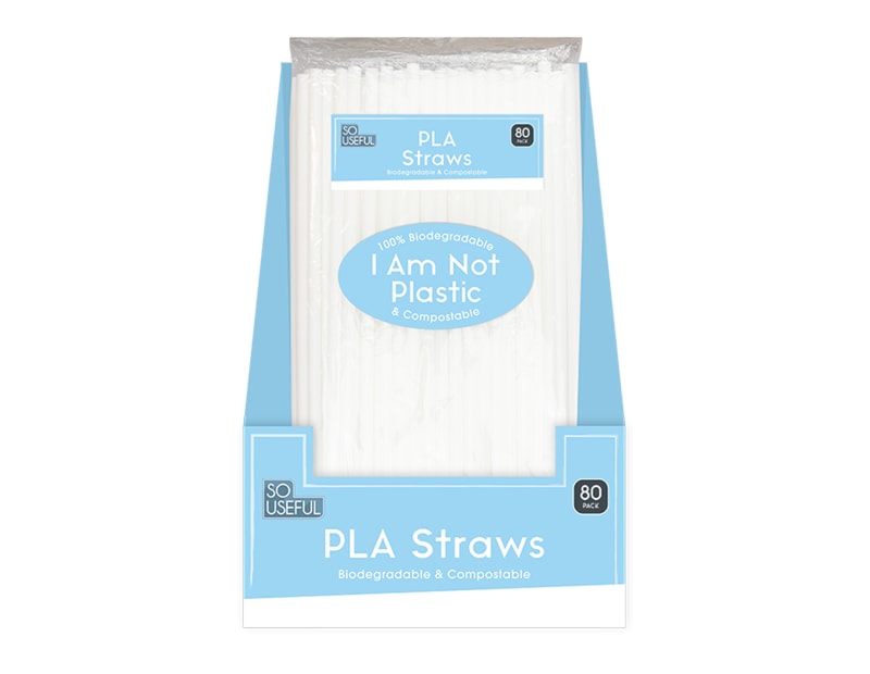 Wholesale Biodegradable Plastic Straws 80pk CDU Wholesale Biodegradable Plastic Straws 80pk CDU