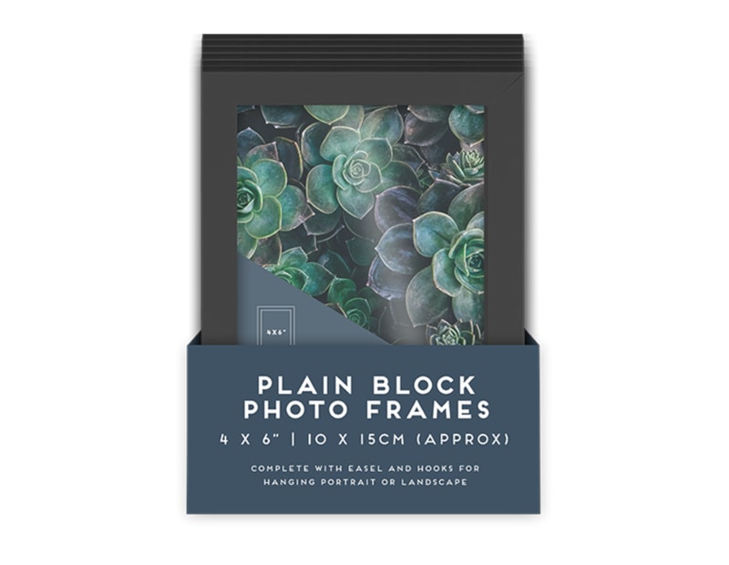 Wholesale Black Block Photo Frame 4 X 6" 1pk CDU Wholesale Black Block Photo Frame 4 X 6" 1pk CDU
