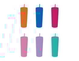 Wholesale Block Colour Rubber Cup With Straw 450ml Wholesale Block Colour Rubber Cup With Straw 450ml