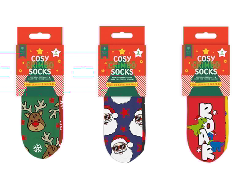 Wholesale Boys Printed Novelty Cosy Socks with Grippers 2pk Wholesale Boys Printed Novelty Cosy Socks with Grippers 2pk