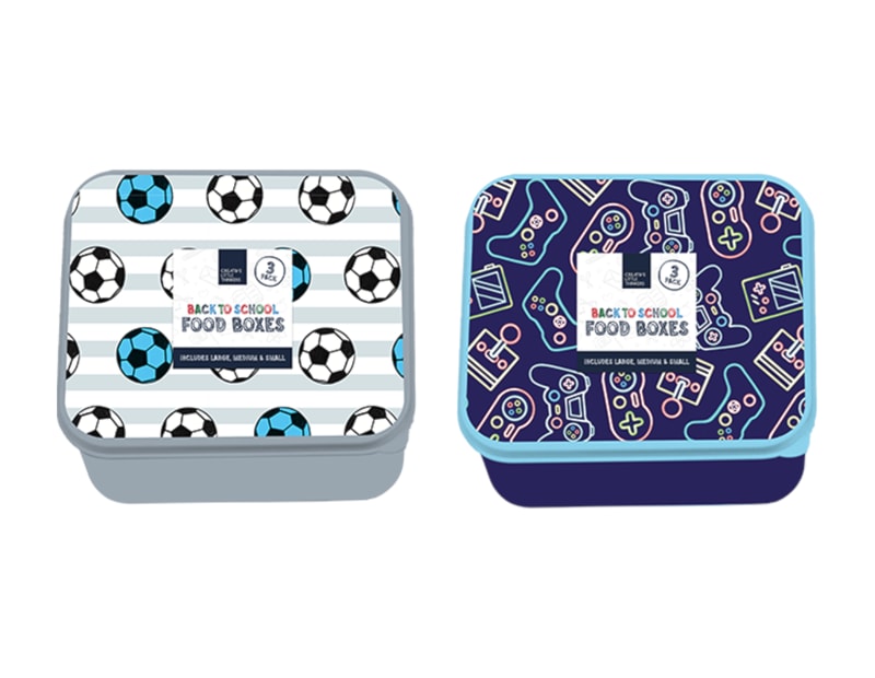 Wholesale Boys Printed Food Boxes 3pk Wholesale Boys Printed Food Boxes 3pk