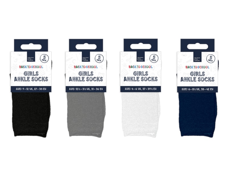 Wholesale Unisex Ankle Socks 5pk 4 Asstd Sizes Wholesale Unisex Ankle Socks 5pk 4 Asstd Sizes