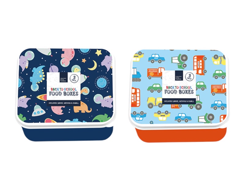 Wholesale Boys Printed Food Boxes 3pk Wholesale Boys Printed Food Boxes 3pk
