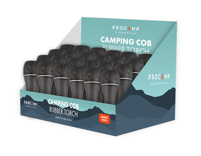 Wholesale Camping COB Rubber Torch CDU Wholesale Camping COB Rubber Torch CDU